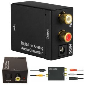 DAC převodník z digitálního signálu na analogový Toslink Coaxial SPDIF převede digitální signál na analogový signál nejvyšší kvality.